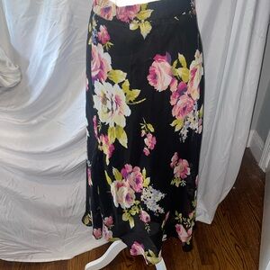 Sunny Leigh Floral Maxi Skirt in Black and Pink